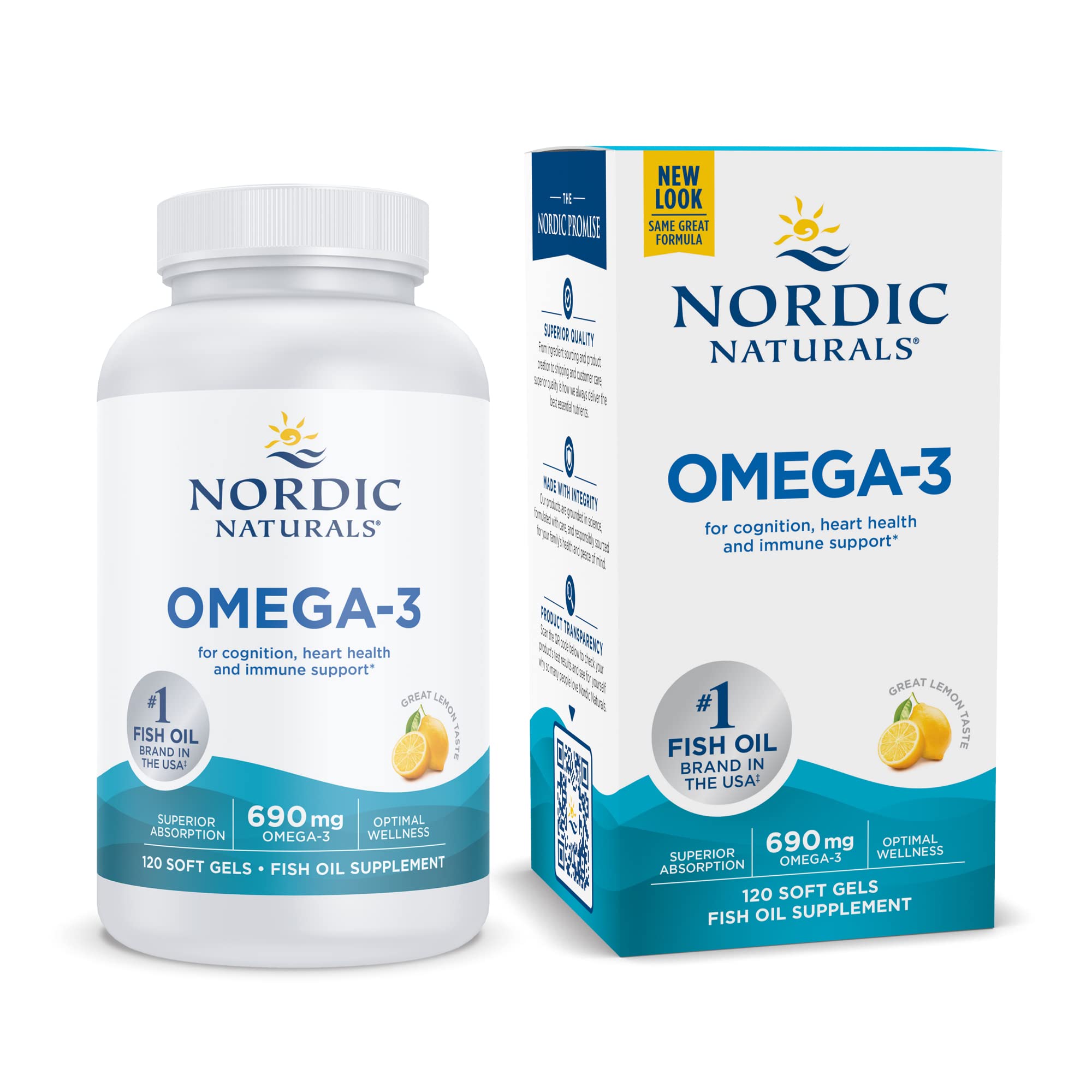 Nordic Naturals - Omega-3, Cognition, Heart Health, and Immune Support, 120 Soft Gels