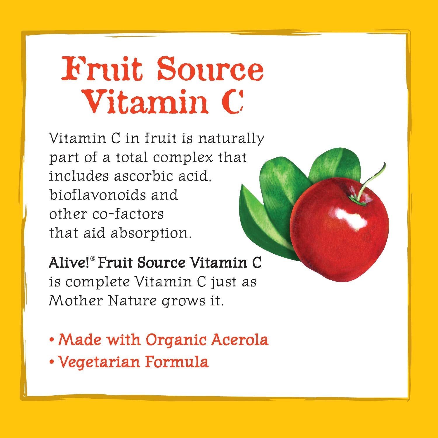 Nature's Way Alive!  Vitamin C Supplement, Made with Organic Fruit, 120 Vegetarian Capsules (Packaging May Vary)