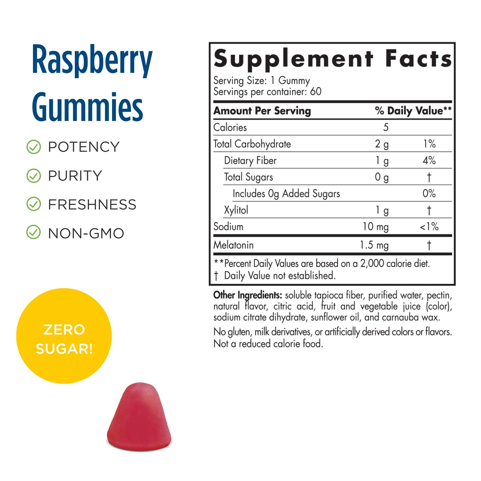 Nordic Naturals Melatonin Gummies - Chewable Gelatin-Free Gummies with 1.5 mg of Melatonin Help Maintain Healthy Sleep Patterns and Provides Antioxidant Support, Raspberry Flavor, 60 Count