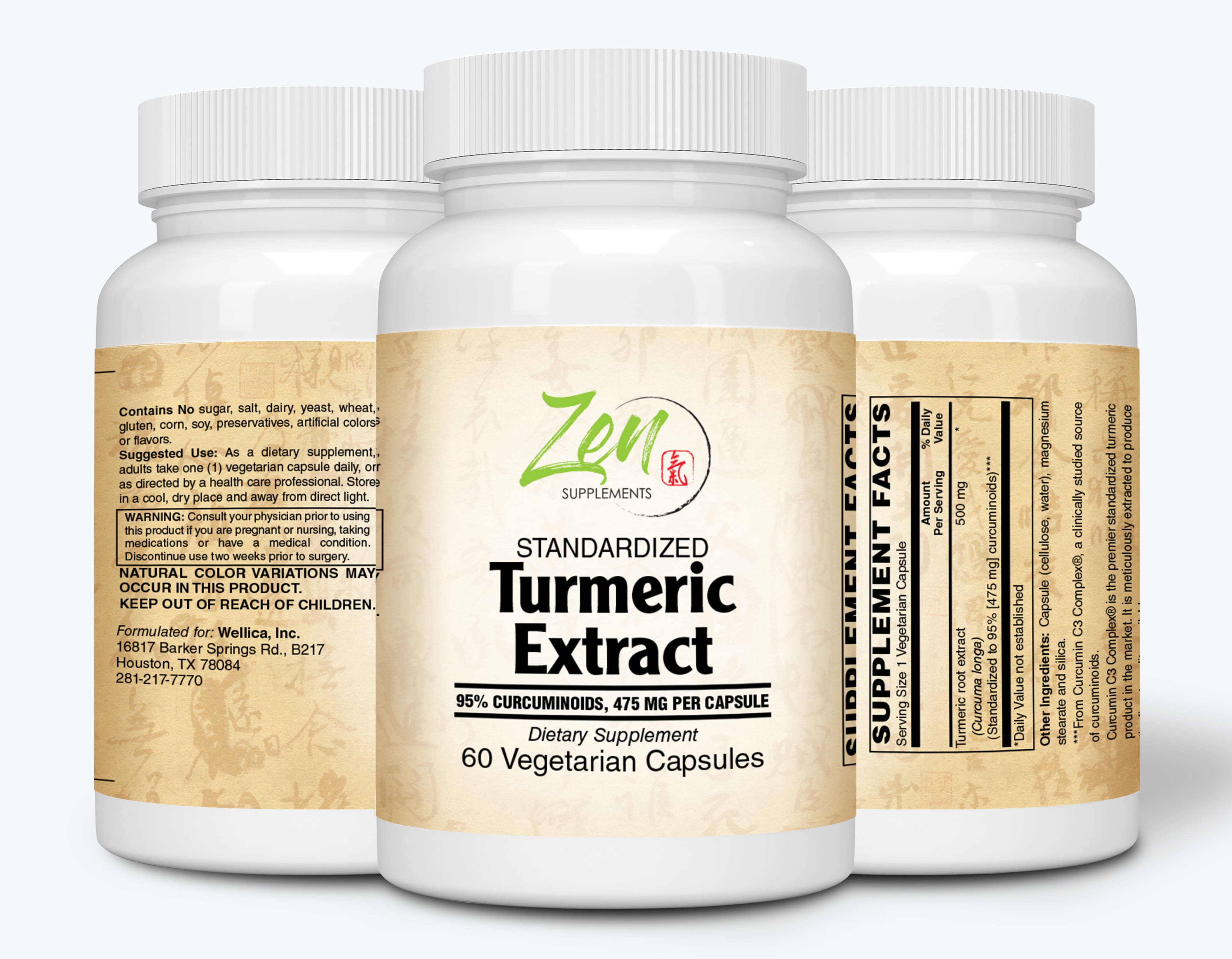 Turmeric Extract 500 Mg Features Curcumin C3 Complex® The Most Active Form of Curcuminoid Found in The Turmeric Root - Promotes Joint, Heart, Brain Health Plus Immune Response 60-Vegcaps