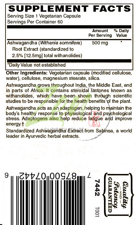 Zen Supplements - Ashwagandha Extract Anxiety Relief, Thyroid Support, Cortisol & Adrenal Support, Anti Anxiety & Adrenal Fatigue Supplement 60-Vegcaps
