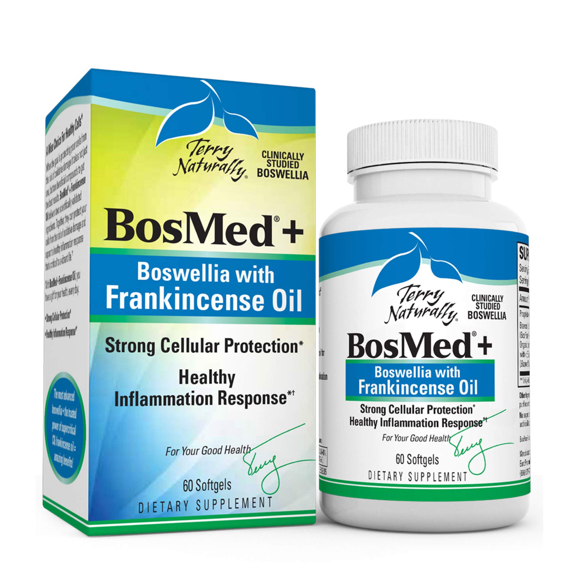 Terry Naturally BosMed + Boswellia with Frankincense Oil - 60 Softgels - Healthy Inflammation Support Supplement, Promotes Cellular Protection - Non-GMO, Gluten-Free - 60 Servings