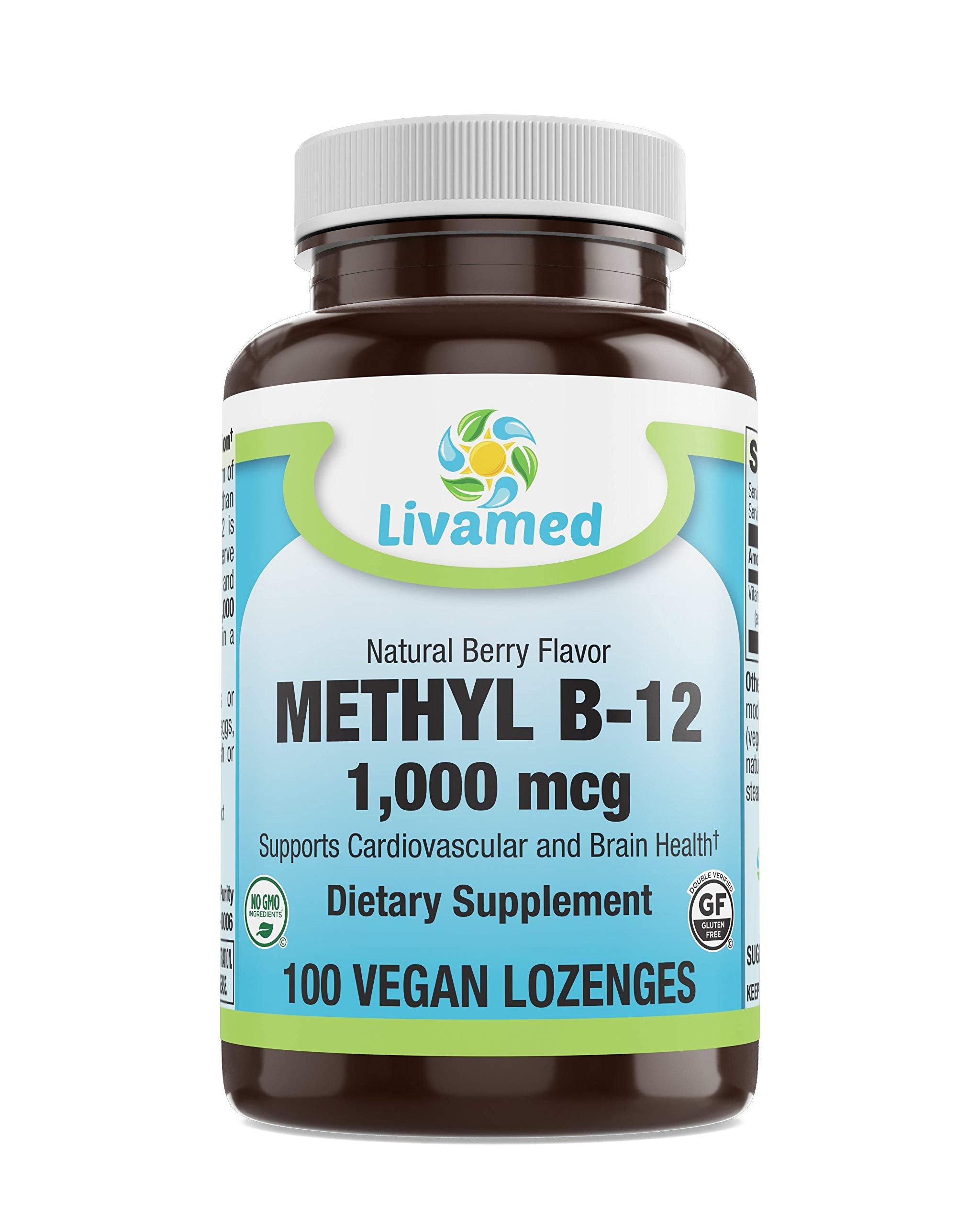 Livamed - Methyl B12 1,000 mcg Veg Lozenge - Natural Berry Flavor 100 Count