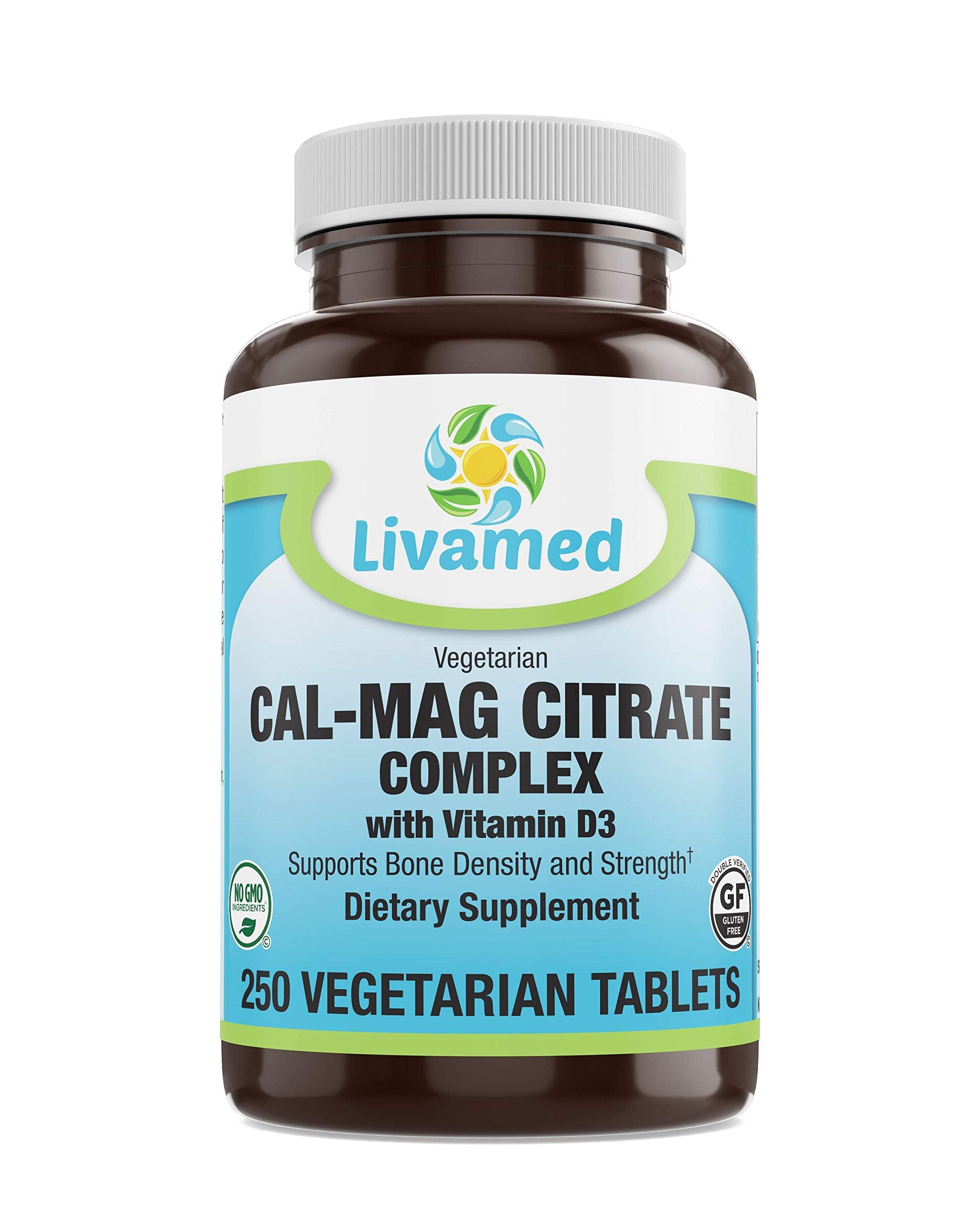 Livamed - Cal-Mag Citrate Complex with Vitamin D3 Veg Tabs 250 Count