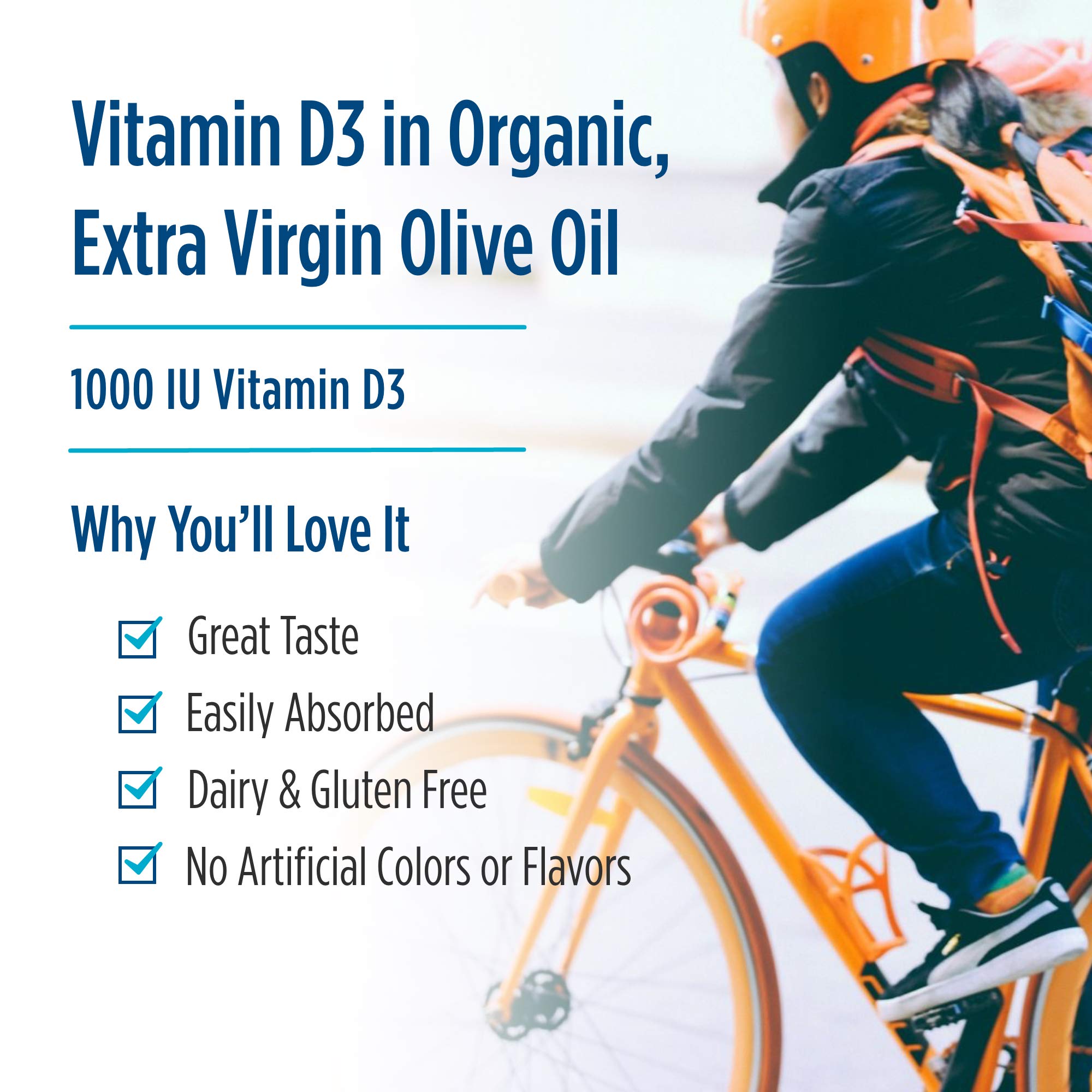 Nordic Naturals Vitamin D3 1000, Orange - 1000 IU Vitamin D3-120 Mini Soft Gels - Supports Healthy Bones, Mood & Immune System Function - Non-GMO - 120 Servings