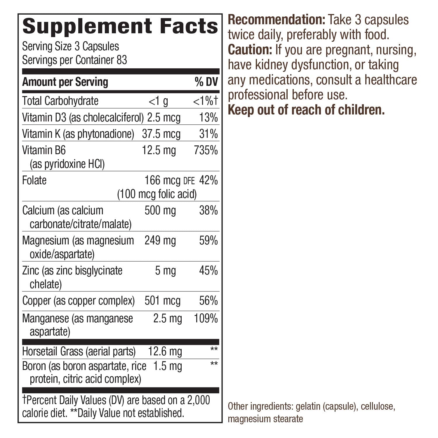 Nature's Way Calcium Complex Bone Formula, 250 Capsules