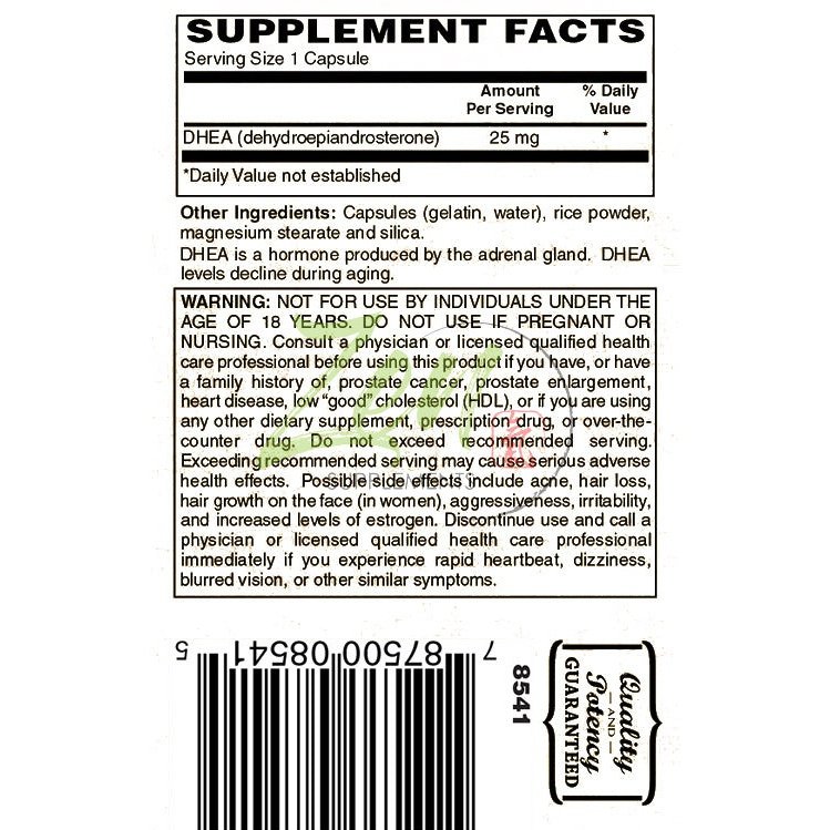Zen Supplements - DHEA 25 Mg 60-Caps - Supports Energy Level, Metabolism, Endurance & Stamina - Promotes Healthy Aging & Mood