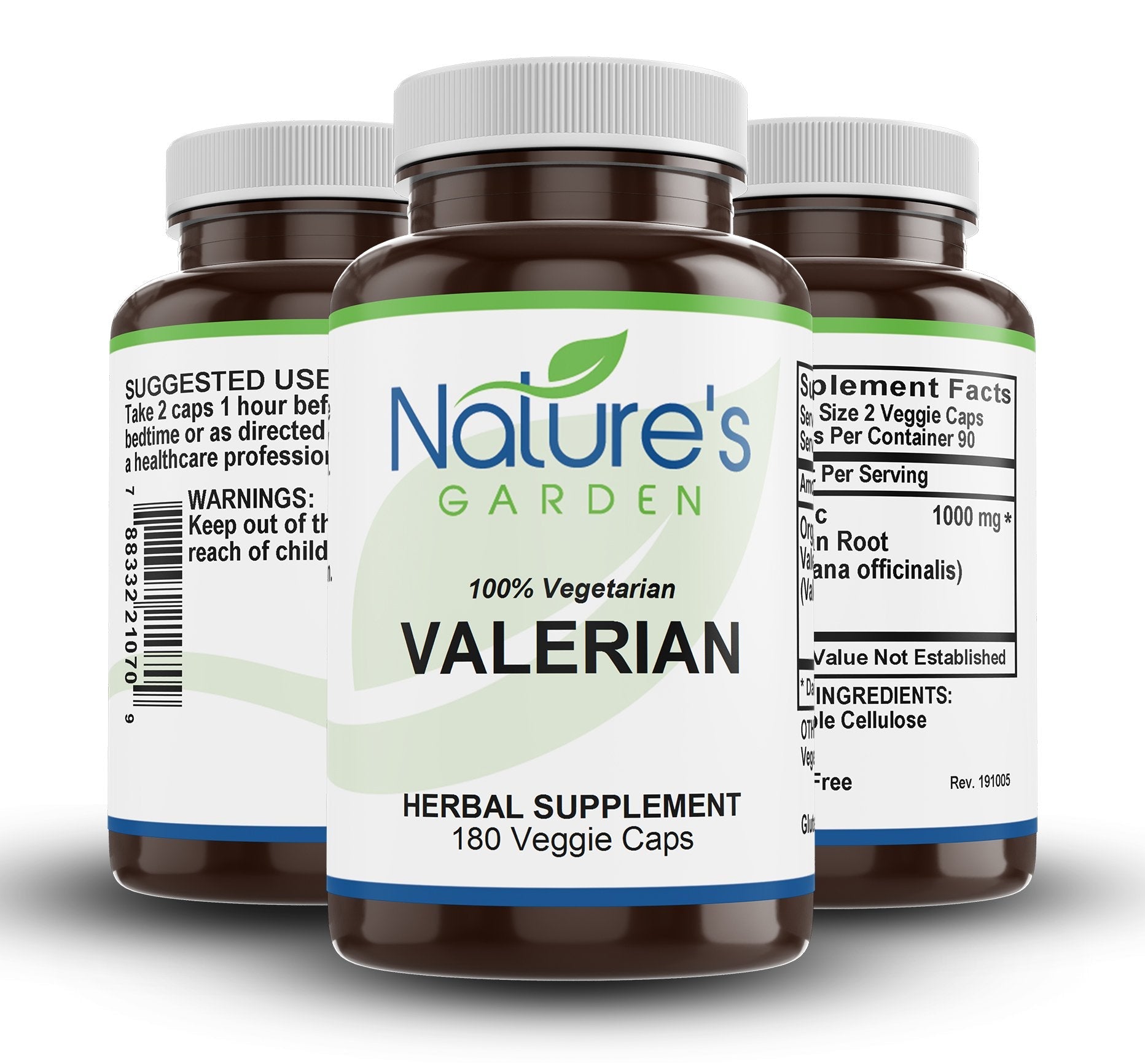 Valerian - 180 Veggie Caps with 1000mg Organic Valerian Root Powder